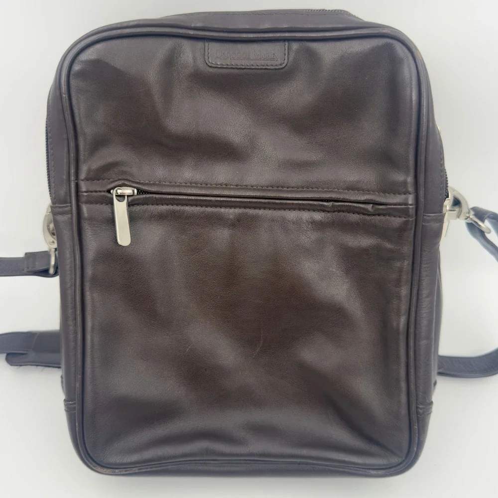 Osgoode Marley Leather Messenger Crossbody Bag Brown Medium